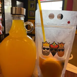 Sangría de parcha y sangría de tamarindo