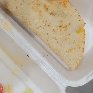 Quesadilla of Calabasa. I enjoyed it. I asked for a corn tortilla but you can choose flour as well.