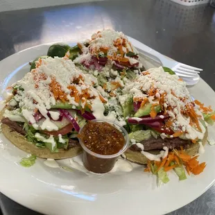 Gorditas con asientos de puerco