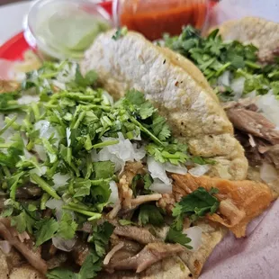 Carnitas and Barbacoa Tacos... Always great!