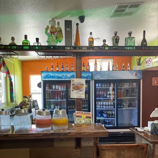 Inside soda and beer