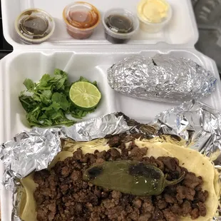 Asada Tacos with three special sauces