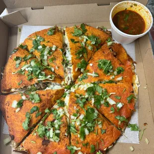 Pizza Birria 
12-inch pizza birria with Ramen