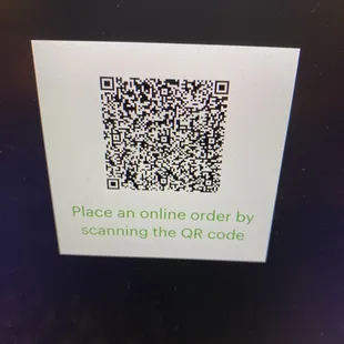 Scan or menu and order online