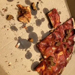 a half eaten pizza