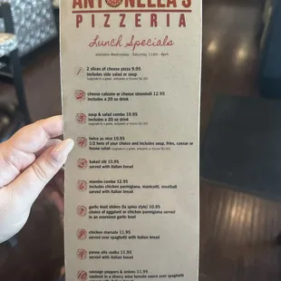 Menu (3 of 3) lunch specials