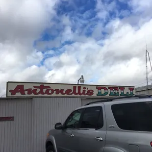 a car parked in front of a building