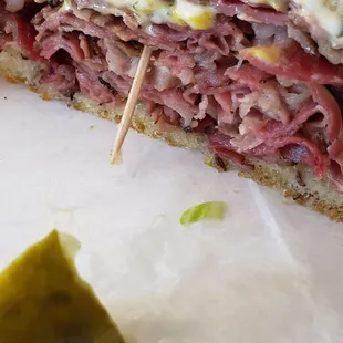 Grilled Pastrami in Rye with Swiss