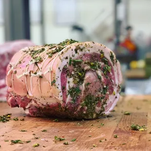 a piece of meat on a cutting board