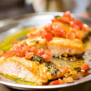 Grilled Salmon with Calabrese sauce