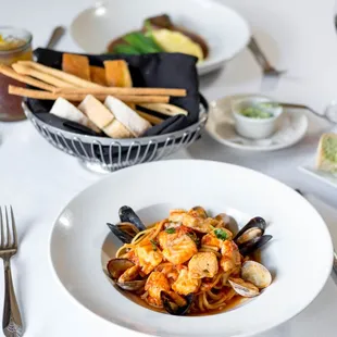 Three course lunch for only $20... 1-Caprese Salad 2- Main Course: Choice of Chicken Marsala, Linguine Misto Mare, or Petit (Filet of