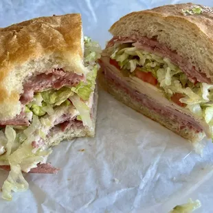 Mafia with pepperoni and capicola added on regular bread