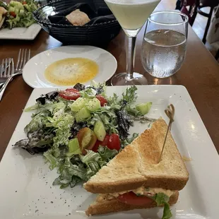 Half Calabrian pimento cheese sandwich &amp; side salad with ranch dressing