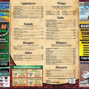 the menu