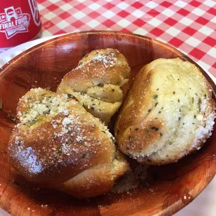 Garlic knots. Crispy outside tender inside