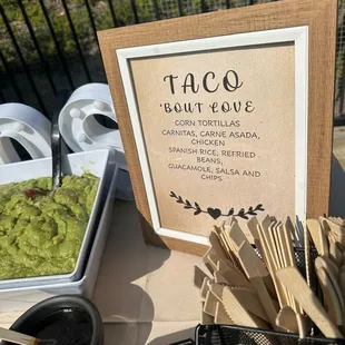 Custom menu for weddings.