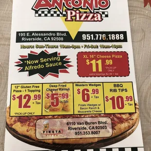 New menu as of 11/11/2023