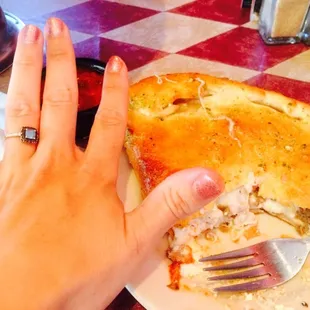 Only a quarter of the meat lovers calzone it's huge and good!