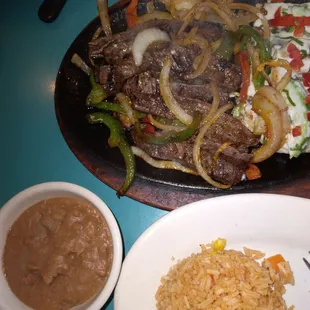 Beef fajitas (lunch)