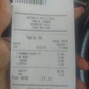Example of the bill