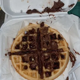 Chocolate chip waffles.