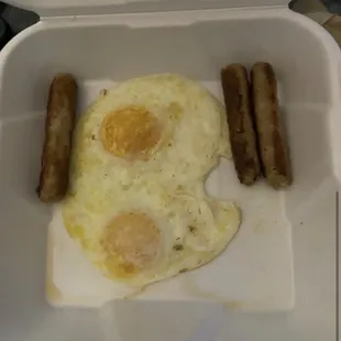 Eggs with sausages