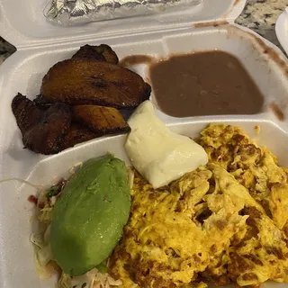 1. Typical Platter with Chorizo and Egg Scramble