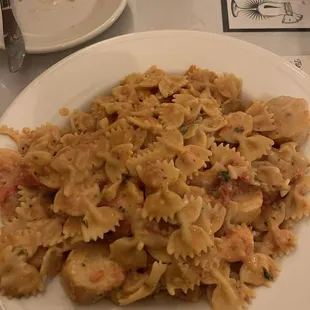Shrimp and scallops in vodka sauce