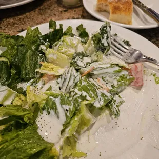 Salad with ranch,  took pic too late