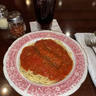 Fantastic Spaghetti n Meat Sauce with 1 Link !!!