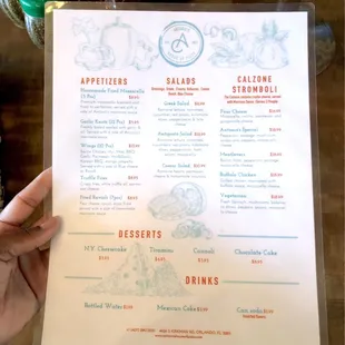 Menu options