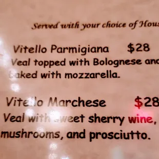 a menu for a wine tasting