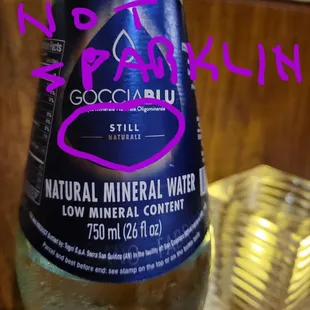 a bottle of mineral water