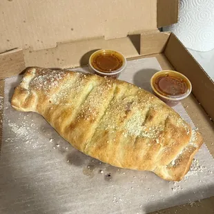 Vegetarian Calzone (specially shaped to look like a fish)
