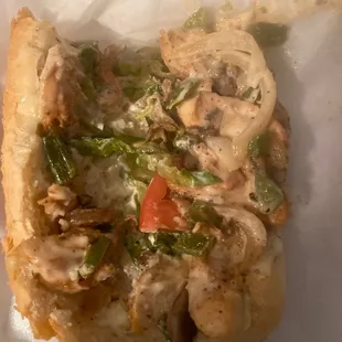 Ordered Philly steak got chicken and it&apos;s more chicken in a 4 piece nugget from McDonald&apos;s than the hole sub.
