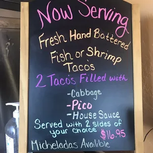 Sandwich board at front counter