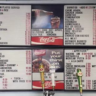 Menu as of May 3, 2021, not including daily specials.