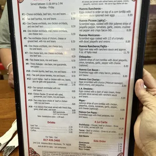 the menu