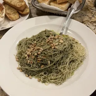 Pesto angel hair