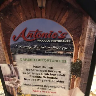 Need a job?  These guys need help!