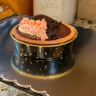 Large chocolate cheesecake!  So yummy