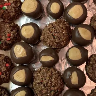 Peanut butter buckeyes and old fashion no bake cookies