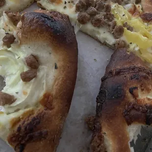 Burnt thick crust on supposedly thin crust pizza