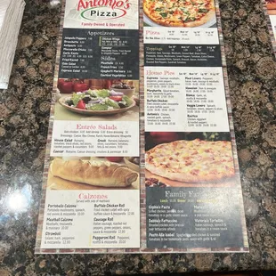 Menu on counter