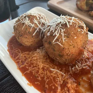 Appetizer- arranaci- one of their specialities.