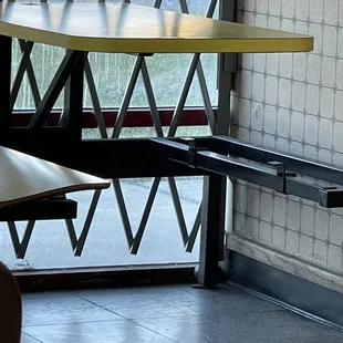 Broken seating area.