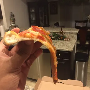 Crust is stiff and chewy wants to be NY style but is missing something