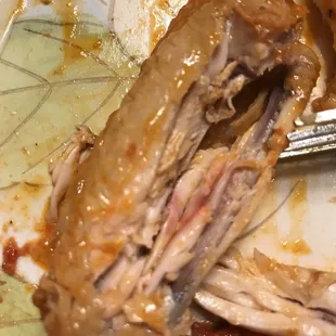 a half eaten piece of meat