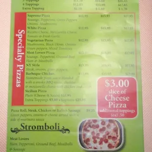 Antonio's Pizza: Menu panel 4