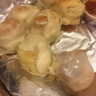 real garlic knots. Not the burned little shoe string ones at other places in Parker